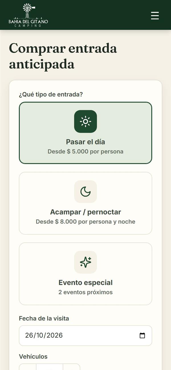 Compra de una entrada desde el celular